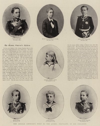 Alman İmparatorlarının Kraliçeyi Ziyareti, Çocuklarının Portreleri by English Photographer