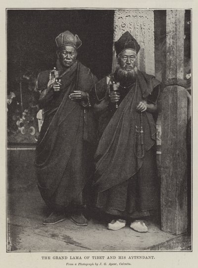 Tibet Büyük Lama ve Görevlisi by English Photographer