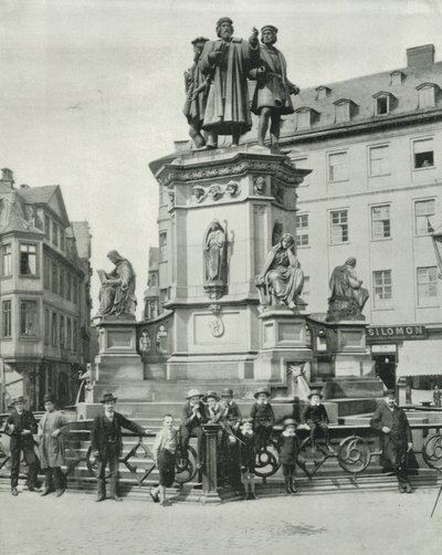 Gutenberg Anıtı, Frankfurt (s/b fotoğraf) by English Photographer