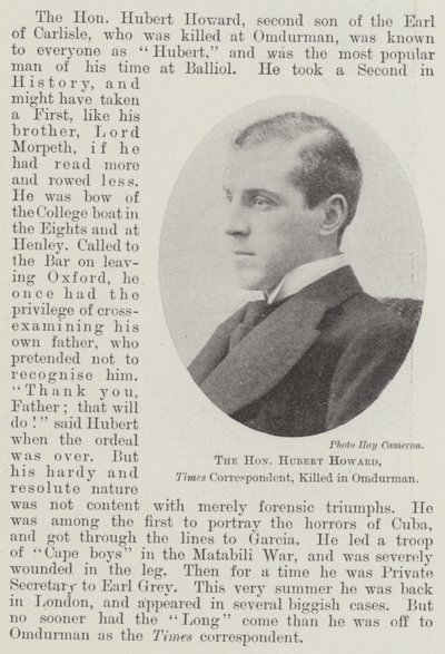 Saygıdeğer Hubert Howard, Times Muhabiri, Omdurman