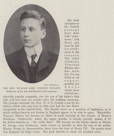 Saygıdeğer William John Lydston Poulett, Earl Pouletts