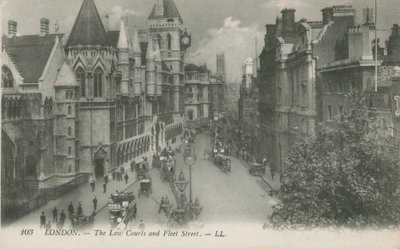 Hukuk Mahkemeleri ve Fleet Street, Londra by English Photographer