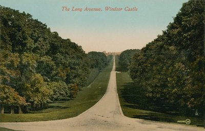 Long Avenue, İngiltere'deki Windsor Kalesi. 1913 yılında gönderilen kartpostal. by English Photographer
