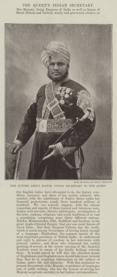 Munshi Abdul Harim, Hindistan Kraliçesi Sekreteri by English Photographer