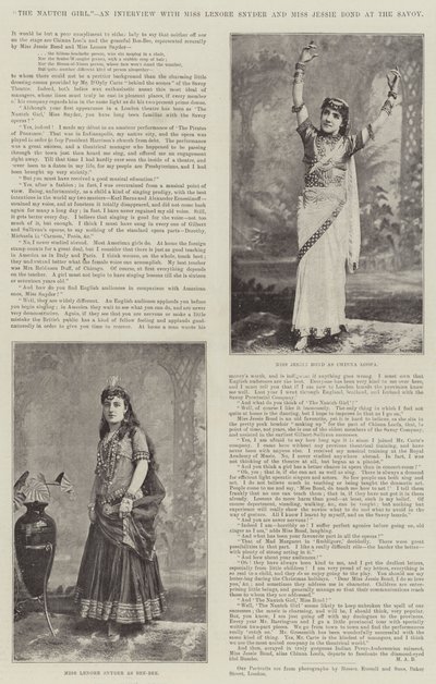 Nautch Girl, Bayan Lenore Snyder ve Bayan Jessie Bond ile Savoy