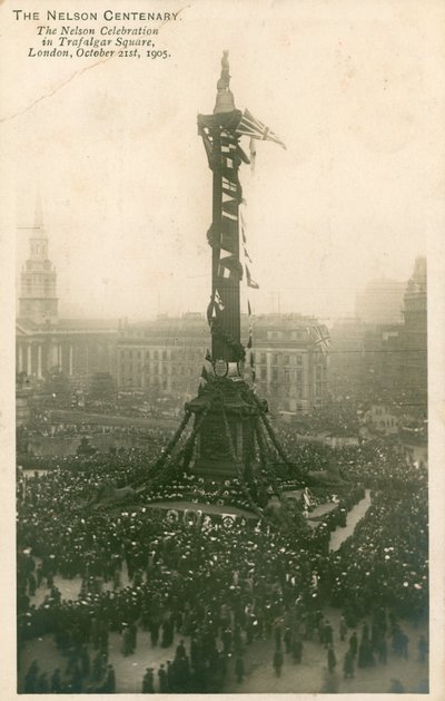 Nelson kutlaması, Trafalgar Meydanı, Londra, 21 Ekim 1905 by English Photographer