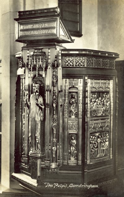 Minber, St Mary Magdalene Kilisesi, Sandringham (s/b fotoğraf) by English Photographer