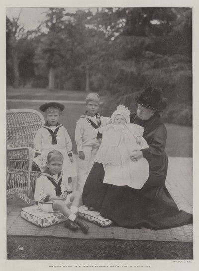 Kraliçe ve Bebek Büyük Torunları, York Dükü Ailesi by English Photographer