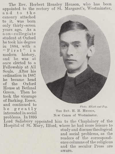Rahip HH Henson, Westminster