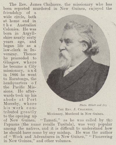 Rahip J Chalmers, Misyoner, Nisan 1901