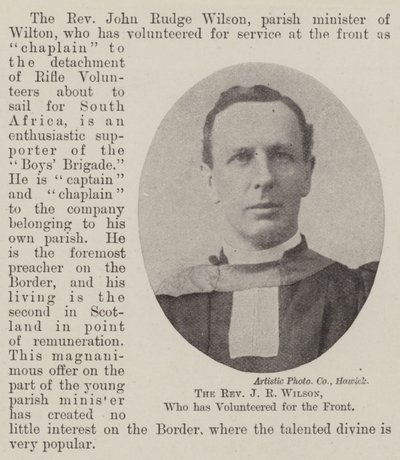 Cephe için gönüllü olan Rahip JR Wilson by English Photographer