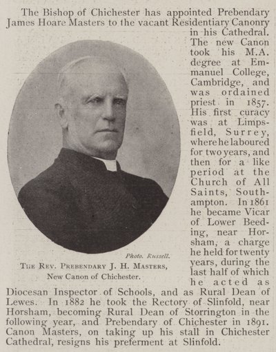 Muhterem Prebendary JH Masters, Chichester