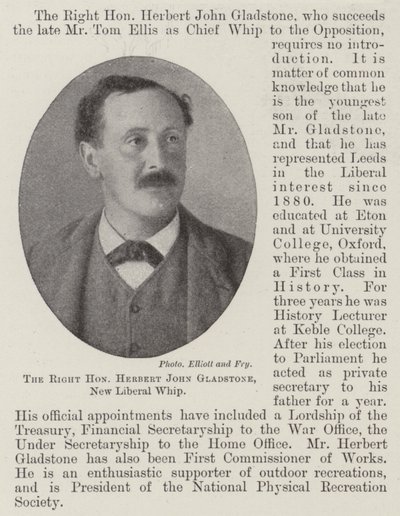 Çok Saygıdeğer Herbert John Gladstone, Yeni Liberal Kırbaç by English Photographer