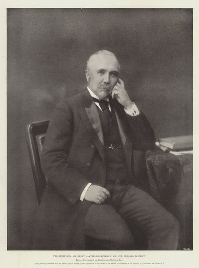 Çok Saygıdeğer Sir Henry Campbell-Bannerman, Stirling Bölgesi Milletvekili by English Photographer