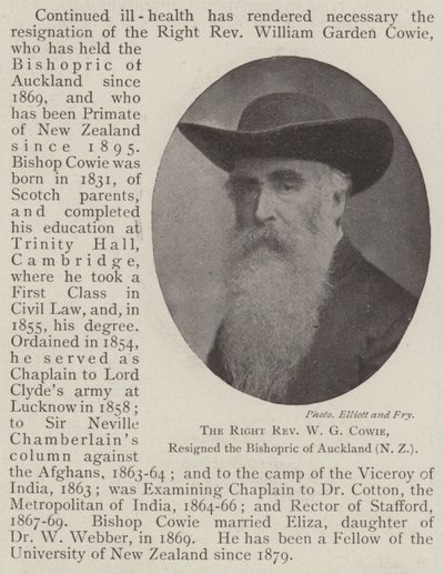 Sağ Muhterem WG Cowie, Auckland Piskoposluğu