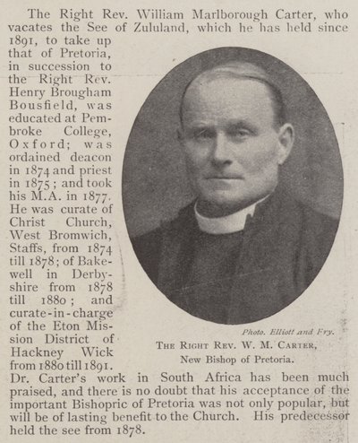 Sağ Muhterem WM Carter, Pretoria