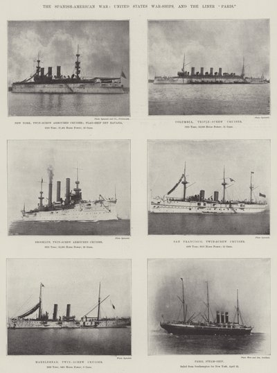 İspanyol-Amerikan Savaşı, Birleşik Devletler Savaş Gemileri ve Liner Paris by English Photographer