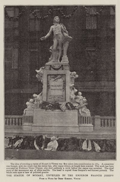 Mozart Heykeli, İmparator Francis Joseph tarafından açıldı by English Photographer