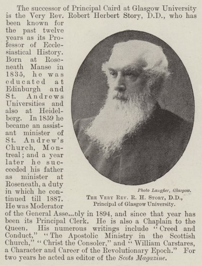 The Very Reverend RH Story, DD, Glasgow Üniversitesi Müdürü by English Photographer