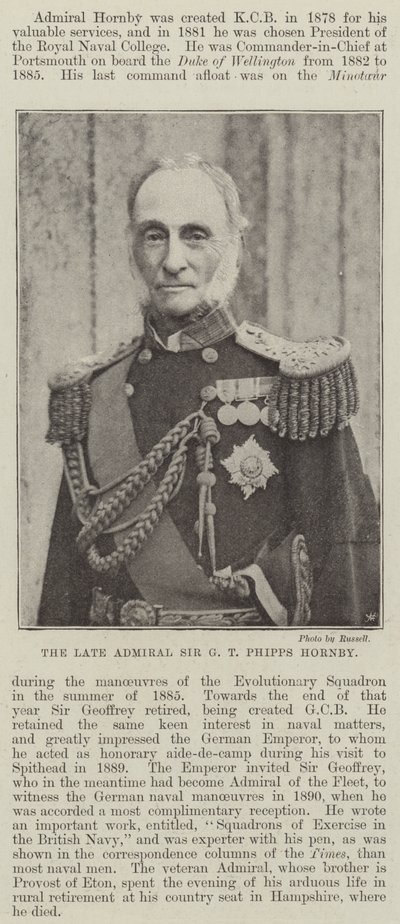 Merhum Amiral Sir GT Phipps Hornby by English Photographer