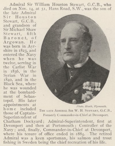 Merhum Amiral Sir WH Stewart, GCB, eski Devonport Başkomutanı by English Photographer