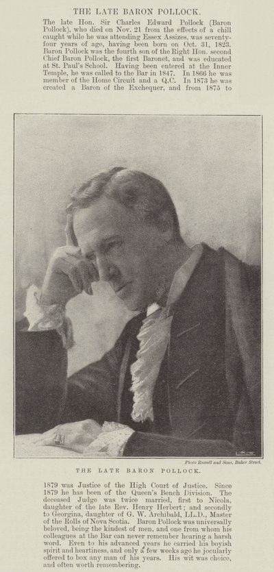 Geç Baron Pollock by English Photographer