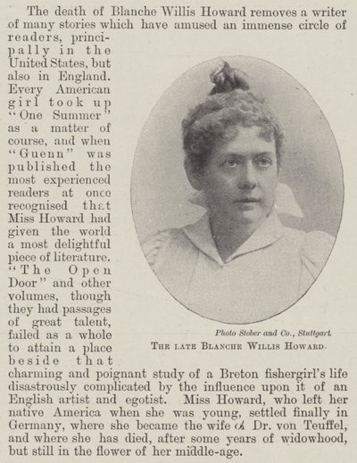 Merhum Blanche Willis Howard by English Photographer