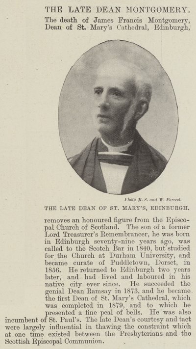 St Marys, Edinburgh merhum Dekanı by English Photographer