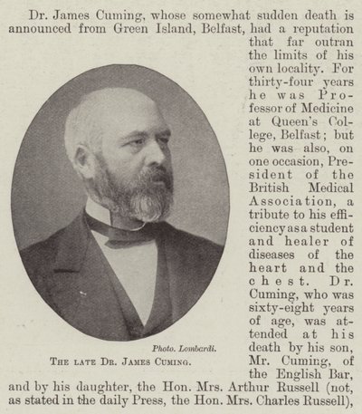 Merhum Dr James Cuming by English Photographer