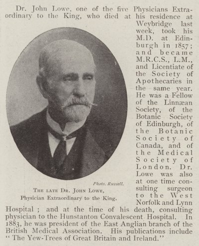 Rahmetli Dr John Lowe, Kral için Olağanüstü Doktor by English Photographer