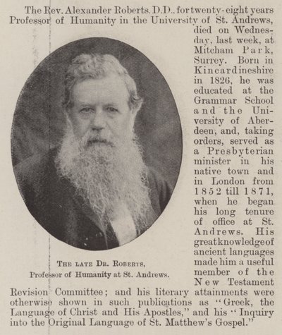 Merhum Dr Roberts, St Andrews