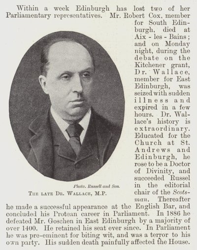 Merhum Dr Wallace, Milletvekili by English Photographer