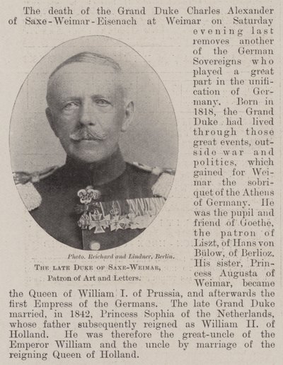 Merhum Saxe-Weimar Dükü, Sanatın ve Edebiyatın Patronu by English Photographer