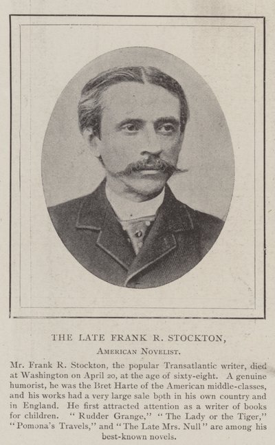 Merhum Frank R Stockton, Amerikalı Romancı by English Photographer