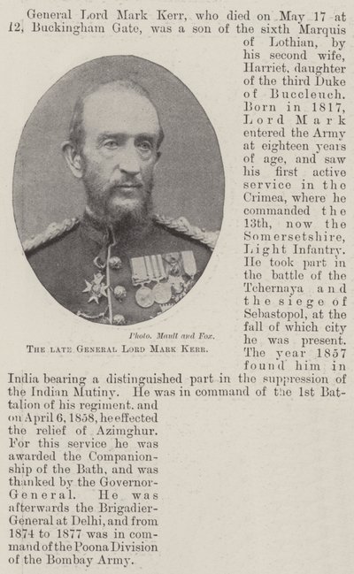 Merhum General Lord Mark Kerr by English Photographer