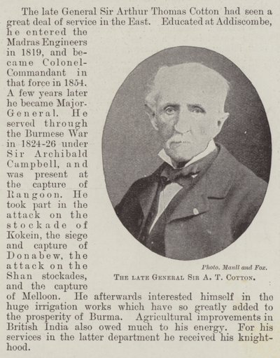 Merhum General Sir AT Cotton by English Photographer