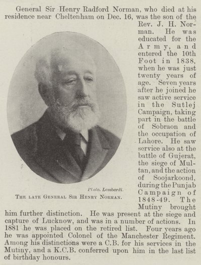 Merhum General Sir Henry Norman by English Photographer