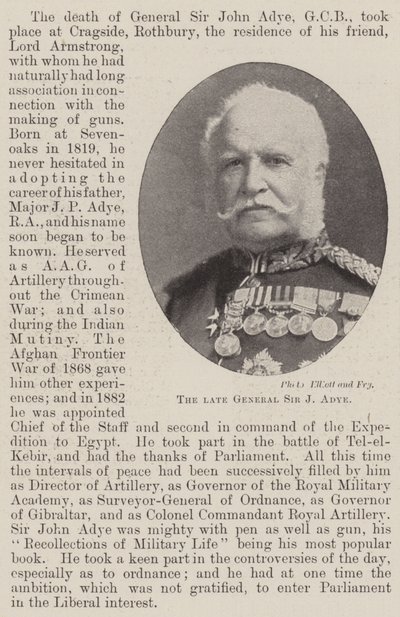 Merhum General Sir J Adye by English Photographer