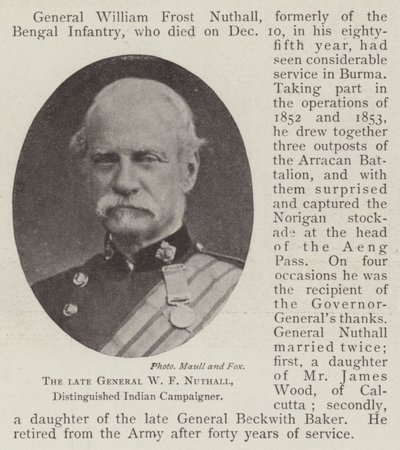 Merhum General WF Nuthall, Seçkin Hint Kampanyacısı by English Photographer