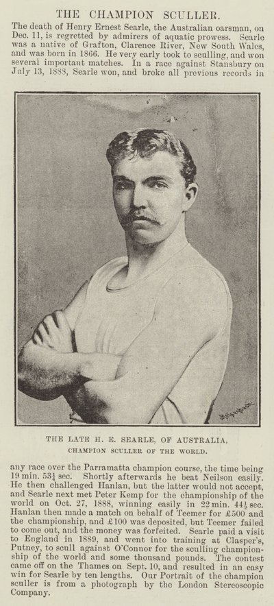 Avustralyalı merhum HE Searle, Dünya Şampiyonu Sculler by English Photographer