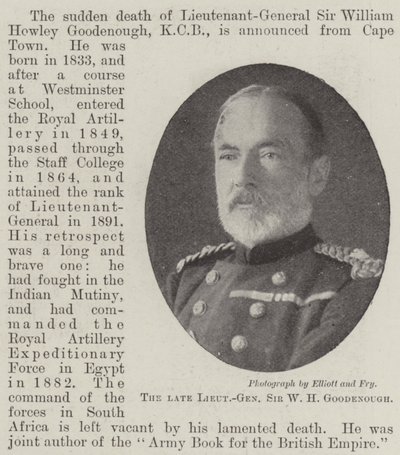 Merhum Korgeneral Sir WH Goodenough by English Photographer