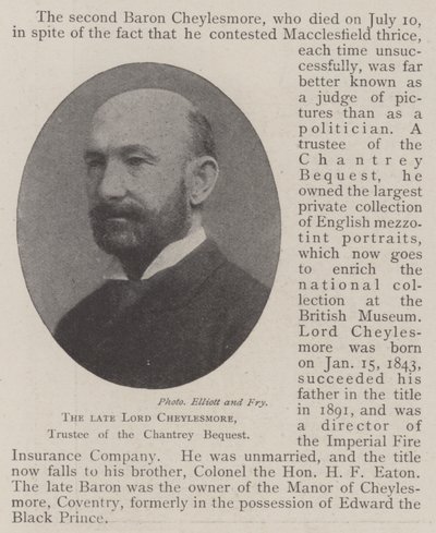 Rahmetli Lord Cheylesmore, Chantrey Mirasının Vekili by English Photographer