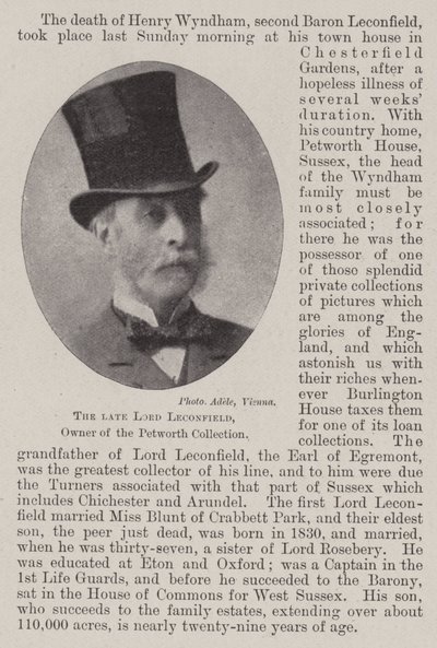 Merhum Lord Leconfield, Petworth Koleksiyonunun Sahibi by English Photographer