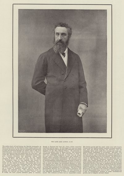 Rahmetli Lord Lytton, GCB by English Photographer