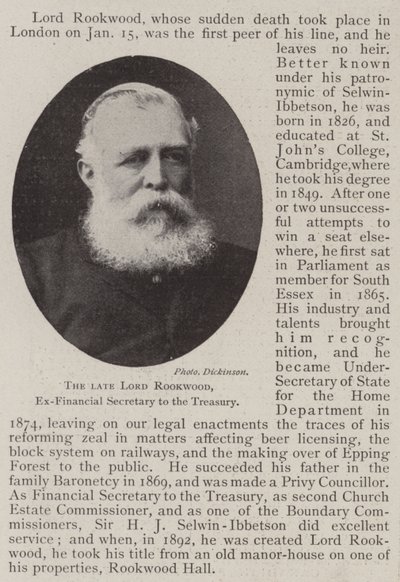 Rahmetli Lord Rookwood, Hazine Eski Mali Sekreteri by English Photographer