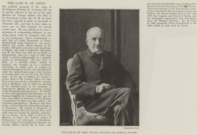 Rusya Dışişleri Bakanı Merhum M de Giers by English Photographer