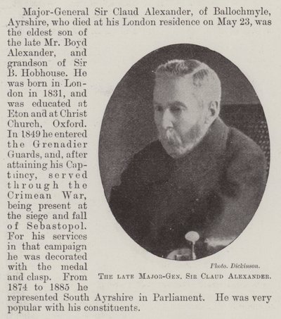Merhum Tümgeneral Sir Claud Alexander by English Photographer