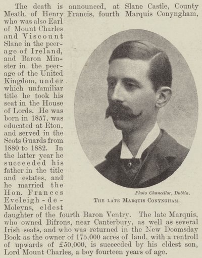 Merhum Marquis Conyngham by English Photographer