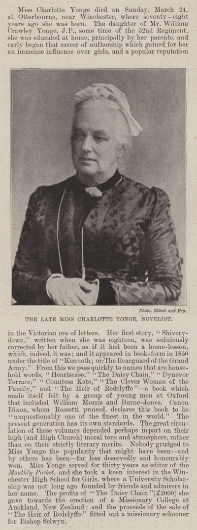 Merhum Bayan Charlotte Yonge, Romancı by English Photographer