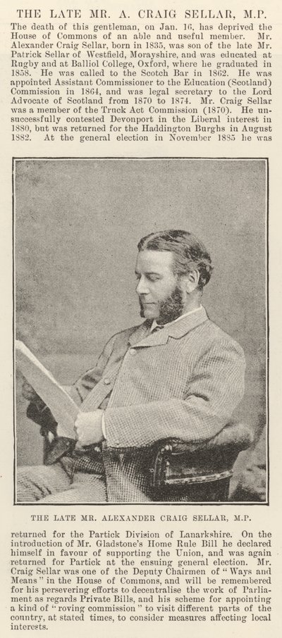 Merhum Bay Alexander Craig Seller, Milletvekili by English Photographer